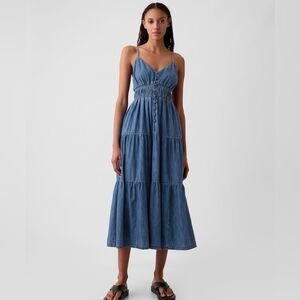 Gap Organic Cotton Denim Maxi Dress